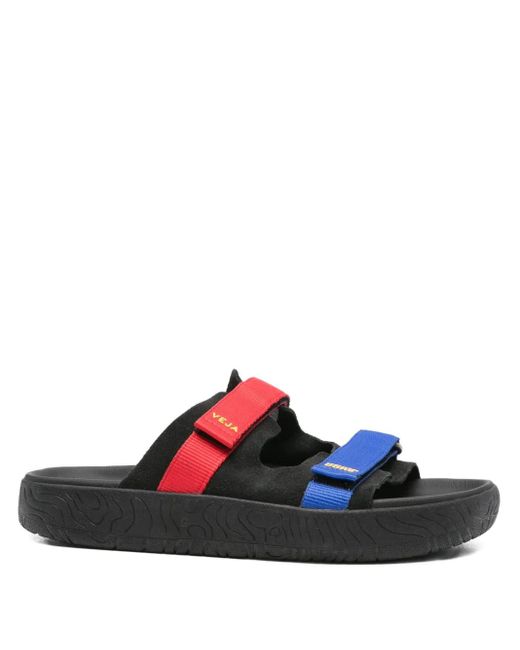 Veja Black Suede Double-Strap Sandals for men