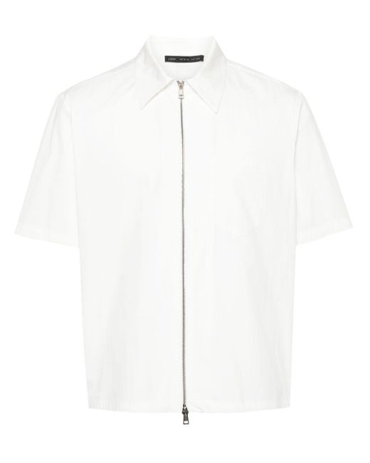 Low Brand Kurzärmeliges Hemd mit Reißverschluss in White für Herren