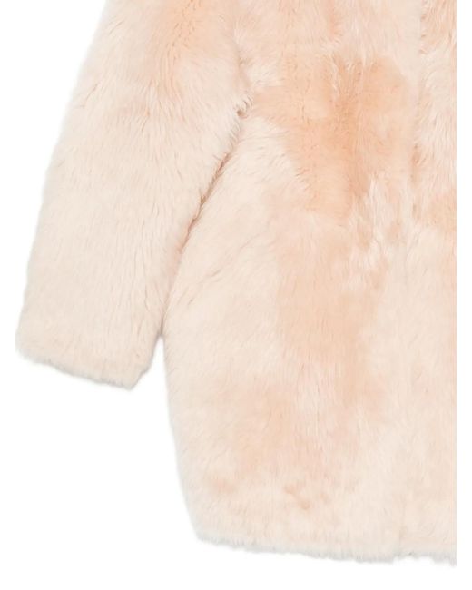 Liska White Shearling Round-Neck Jacket