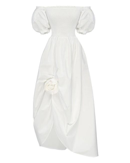 Sleeper White Cotton Midi Dress