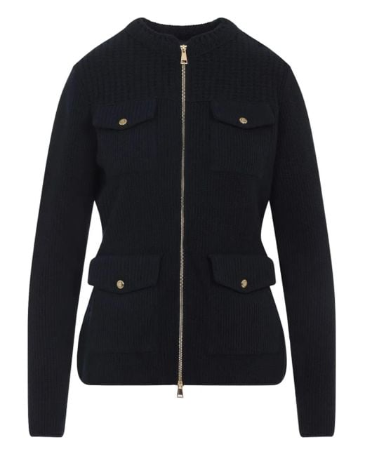 Moncler Geribbeld Jack Met Rits in het Black
