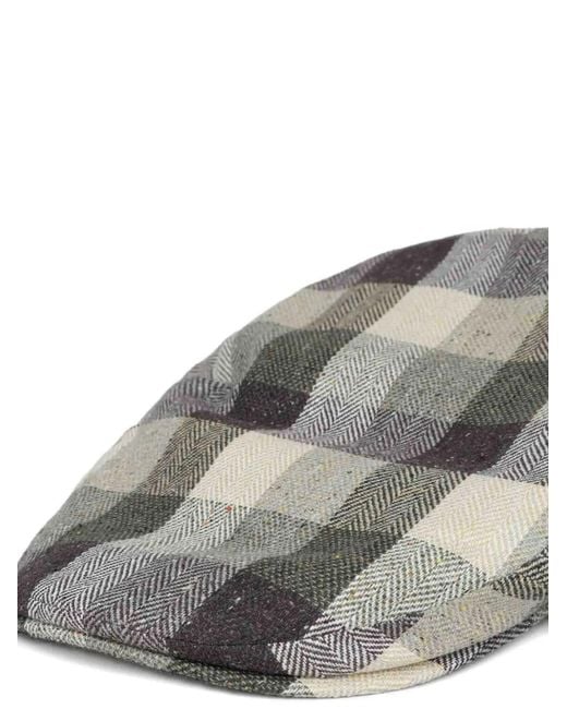 Lock & Co Gray Grosvenor Check Flat Cap for men