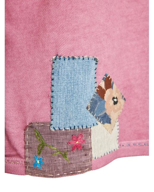 Bob Pink Patchwork Polo Shirt for men