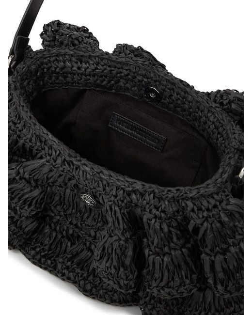 Karl Lagerfeld Black Logo-Plaque Shoulder Bag