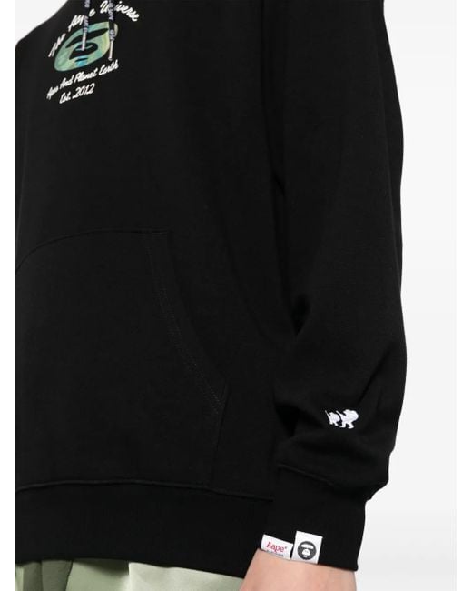 Aape By A Bathing Ape Black Logo Print Hoodie for men