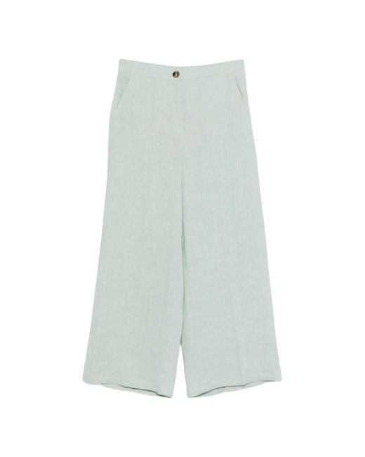 Emme Blue Clava Button Palazzo Pants