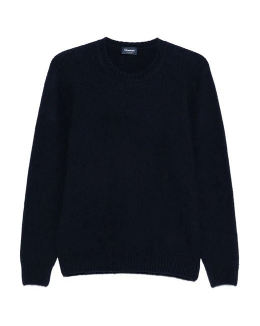 Drumohr Blue Cashmere Sweater for men