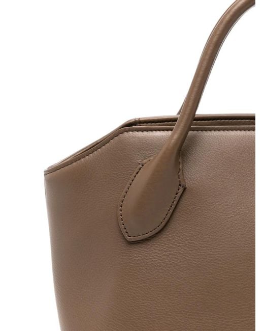 The Row Brown Terrasse Bauletto Leather Tote Bag