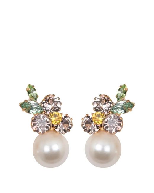 Jennifer Behr Metallic Vivi Faux-Pearl Earrings