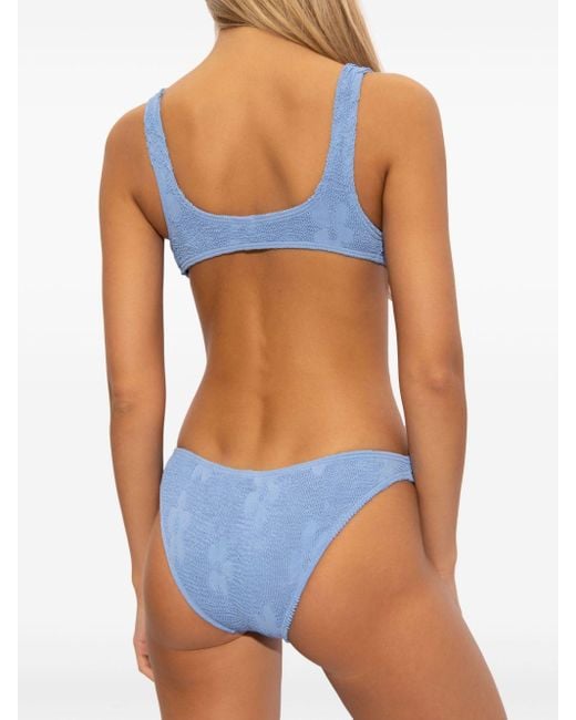 Bondeye Blue Scout Crop Jacquard Bikini Top