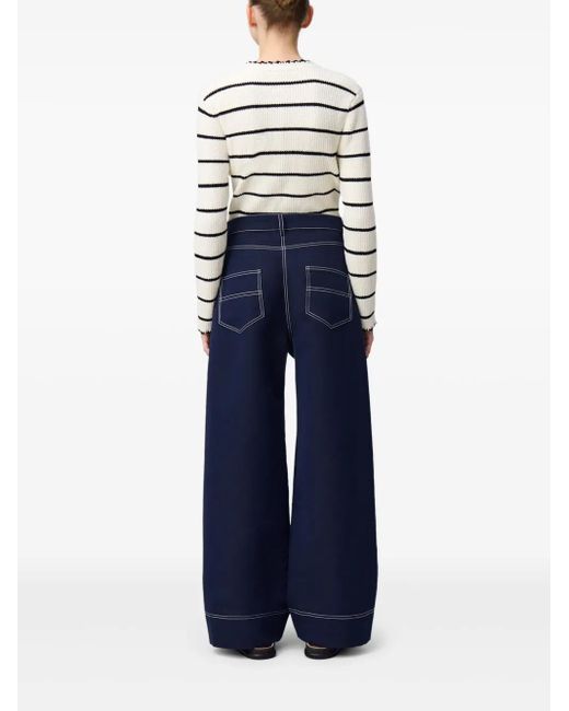Claudie Pierlot Broek Met Wijde Pijpen in het Blue