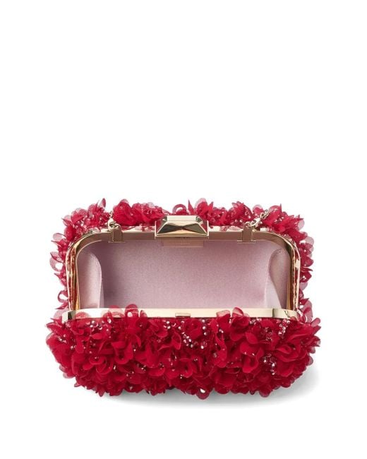 Jimmy Choo Cloud フローラル クラッチバッグ Red