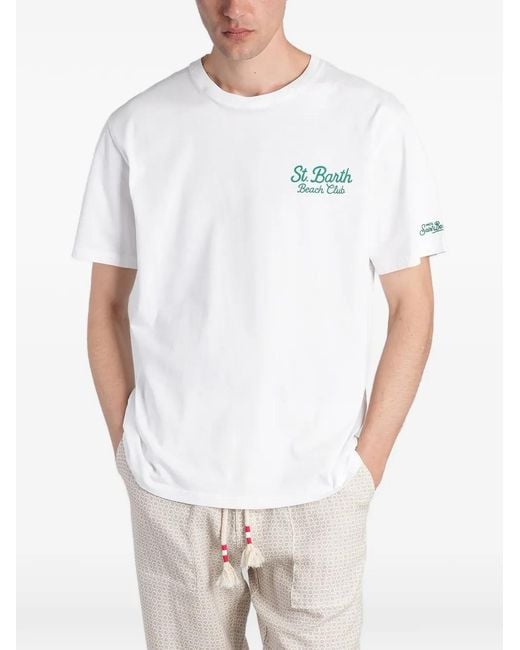 Mc2 Saint Barth White St. Barth Beach Club-Print Portland T-Shirt for men