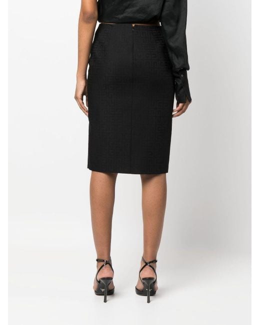 Givenchy Black G-monogram Wool Midi Skirt