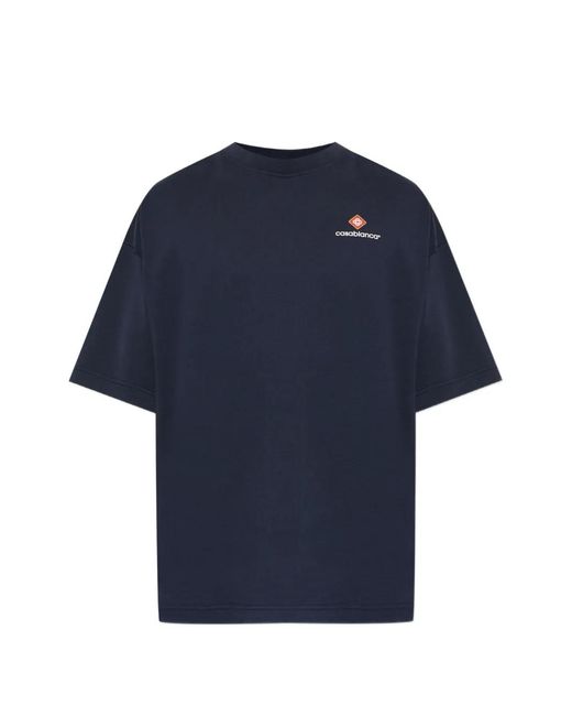 Casablanca Blue Logo-Print T-Shirt for men