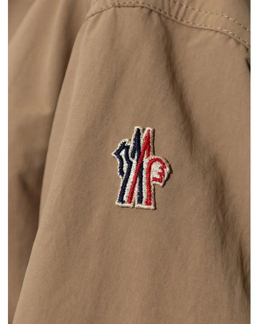Moncler Natural Day-Namic Logo-Patch Flap-Pocket Zip-Up Jacket