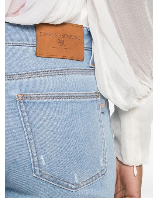 Ermanno Scervino Blue Logo-Patch Slim Jeans