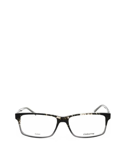 Liz Claiborne Black Rectangle-Frame Glasses for men