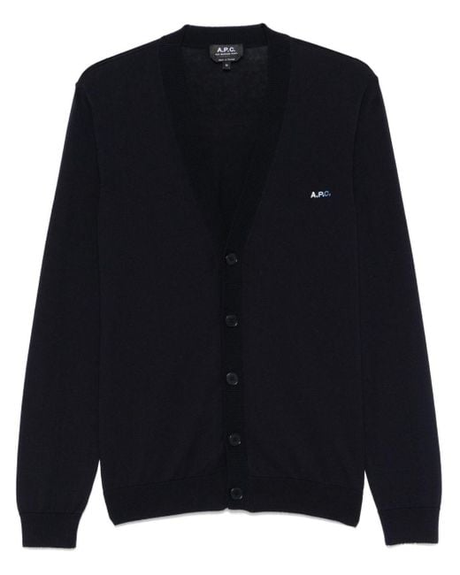 A.P.C. Blue Jamie Cardigan for men