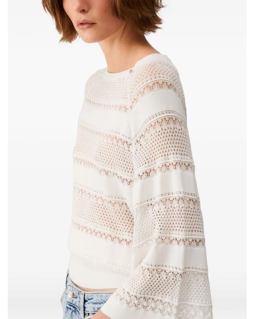 Liu Jo White Openwork Jumper