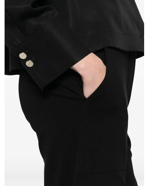 Erika Cavallini Semi Couture Black Pantalon À Poches À Rabat