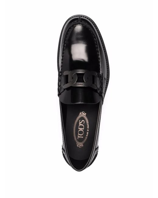 Tod's Black Leather Loafers for men