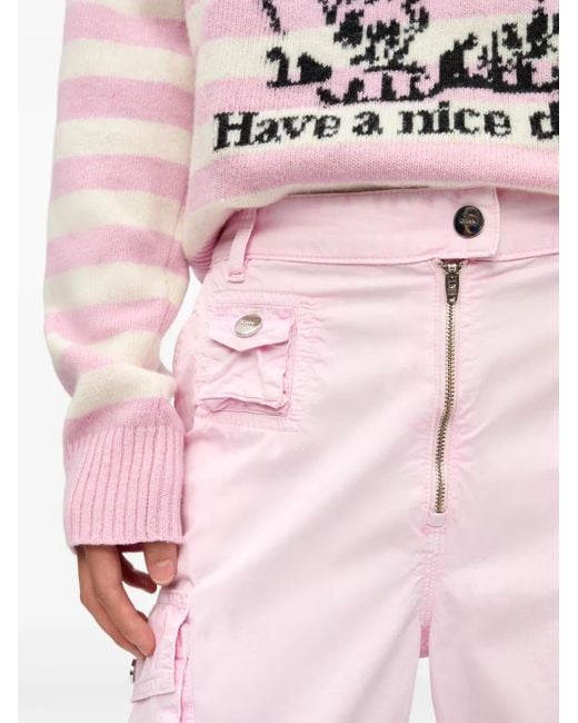 Ganni Pink Straight Cargo Pants