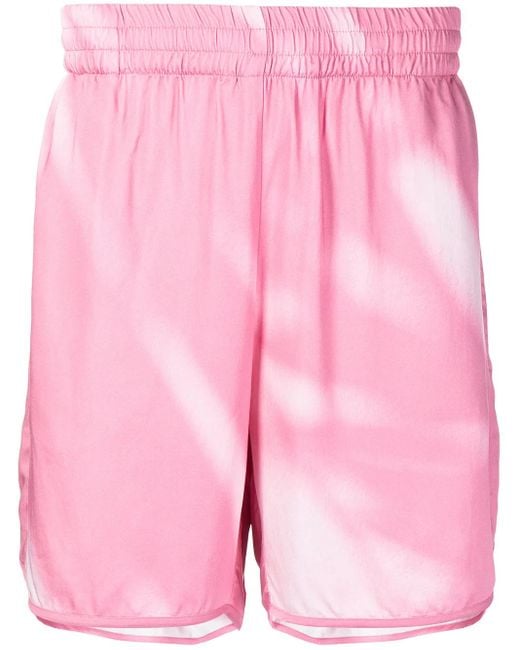 BLUE SKY INN Pink Washed-Print Elasticated Shorts for men