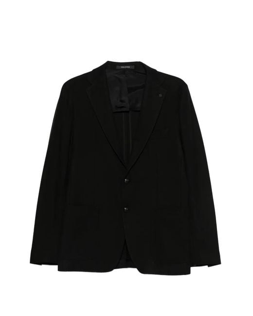Tagliatore Black Single-Breasted Blazer for men