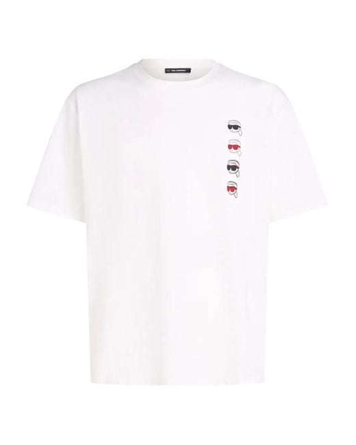 Karl Lagerfeld White Ikon Fusion T-Shirt for men