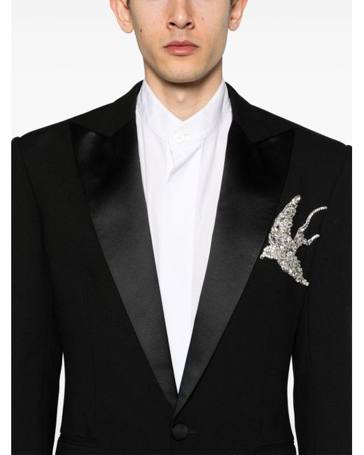 Blazer A Applique En Cristal Balmain pour homme en coloris Noir Lyst