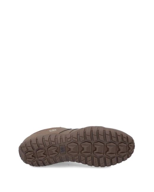 Caterpillar Brown Lace-Up Mesh Low-Top Sneakers for men
