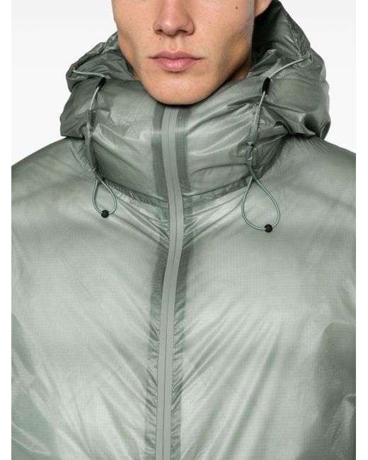 Rains Green Kevo Hooded Puffer Jacket for men