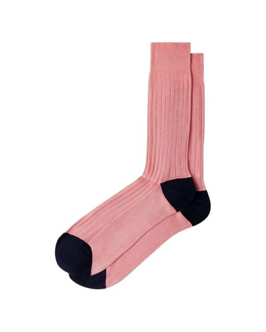 Calzini Con Inserti A Contrasto di Hackett in Pink da Uomo