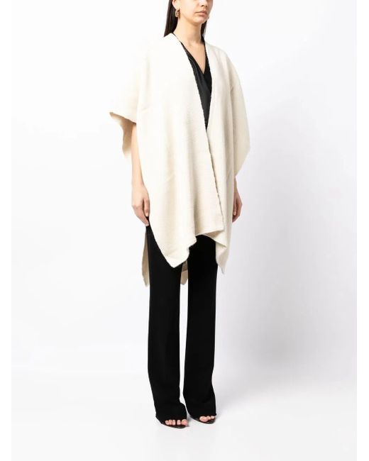 Voz White Solid Alpaca Duster