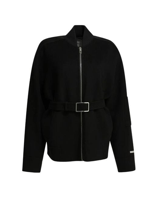 Sportmax Black Belted Zip-Up Jacket