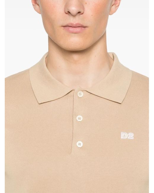 DSquared² Natural Logo-Patch Polo Shirt for men