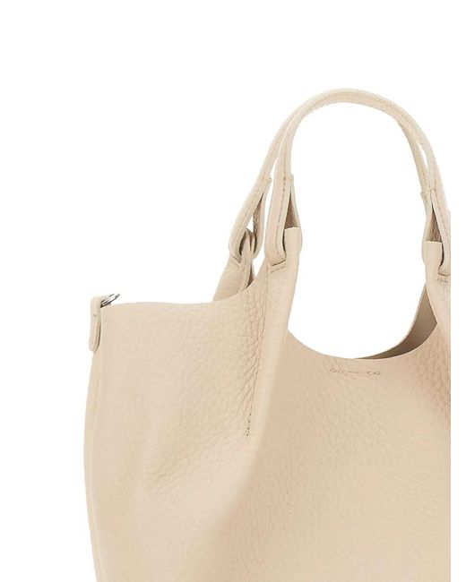 Gianni Chiarini Natural Medium Dua Pebble-Leather Tote Bag
