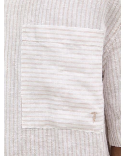 Trussardi Natural Striped Short-Sleeve Shirt for men