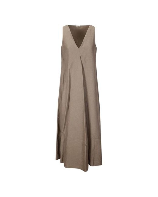 #MSM Natural V-Neck Sleeveless Dress
