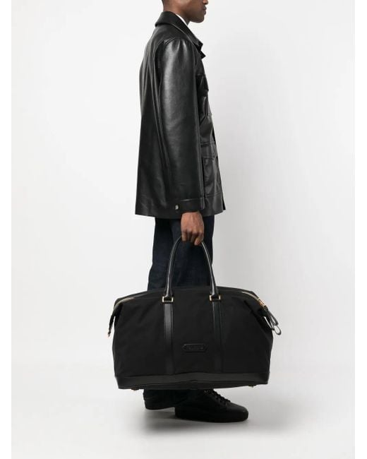 Tom Ford Black Logo-Patch Holdall Bag for men