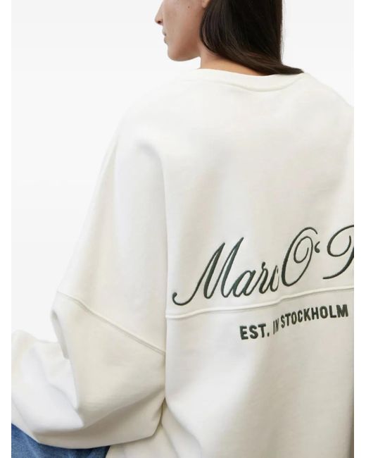 Sudadera con logo bordado Marc O' Polo de color White