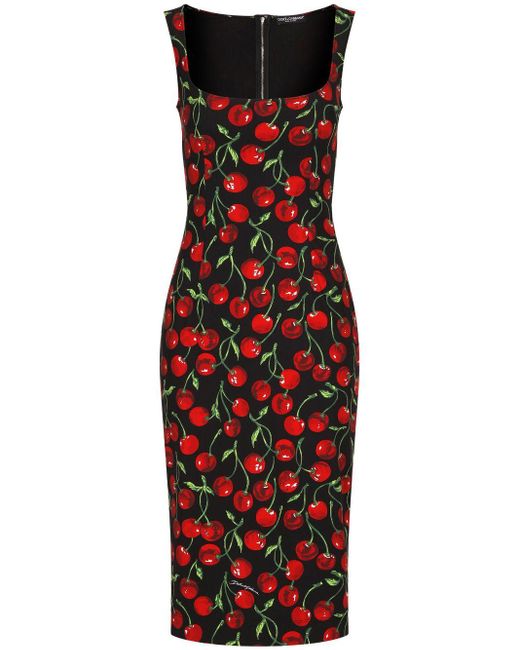 Dolce & Gabbana Kleid mit Kirschen-Print in Rot | Lyst AT