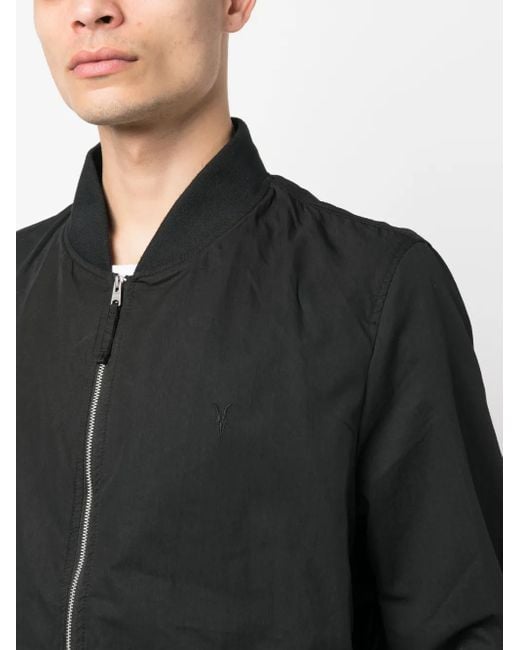 メンズ AllSaints ストレッチコットン ボンバージャケット Black