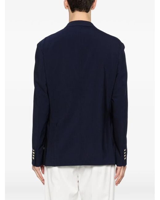 Eleventy Blue Double-Breasted Pocket Jacket for men