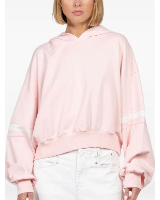 FREEDÉR Pink Panelled Crop Hoodie