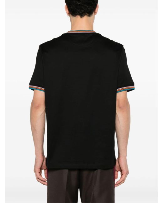 Paul Smith Black Artist-stripe Detailed T-shirt for men