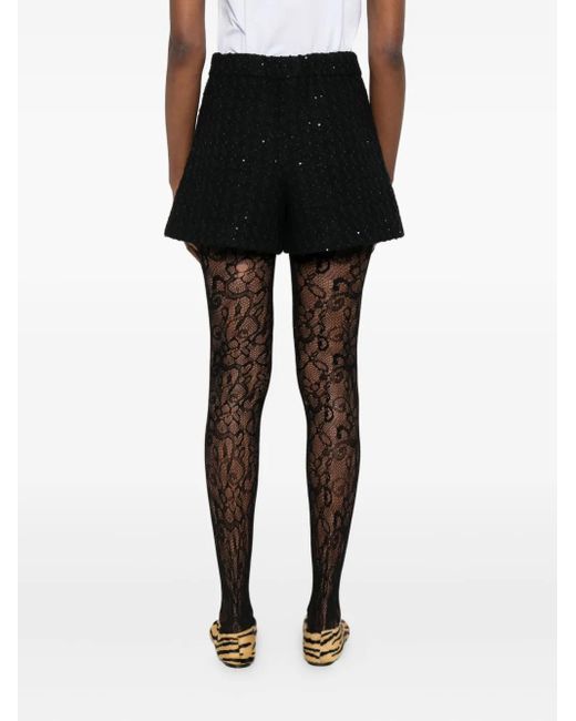 Maje Sequin Embellished Tweed Shorts In Black Lyst UK maje-sequin-embellished-tweed-shorts-in-black-lyst-uk