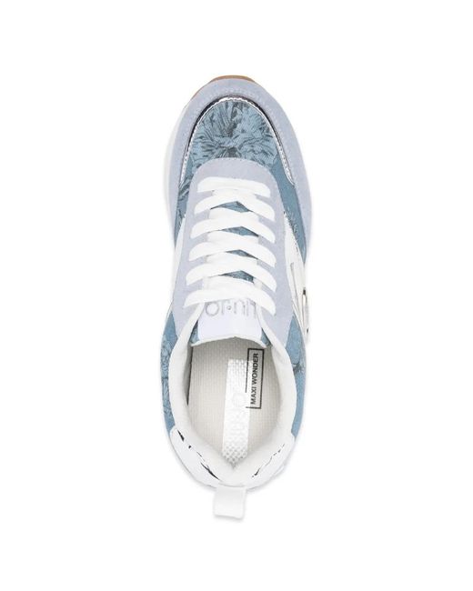 Liu Jo White Printed Denim Platform Sneakers