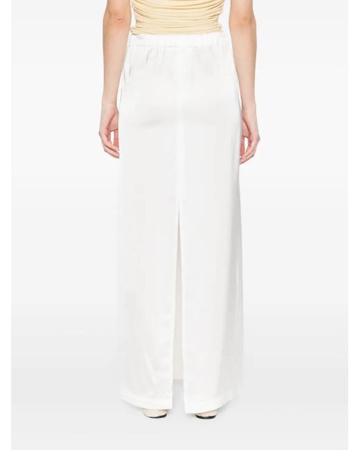 Fabiana Filippi White Duchess-Satin Maxi Skirt